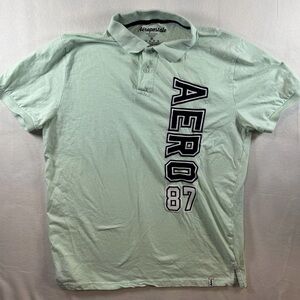 Aeropostale Light Green Men's Polo with Bold Logo